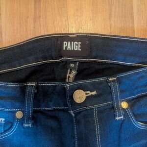 Paige Dark Blue Denim Jeans, Size 30